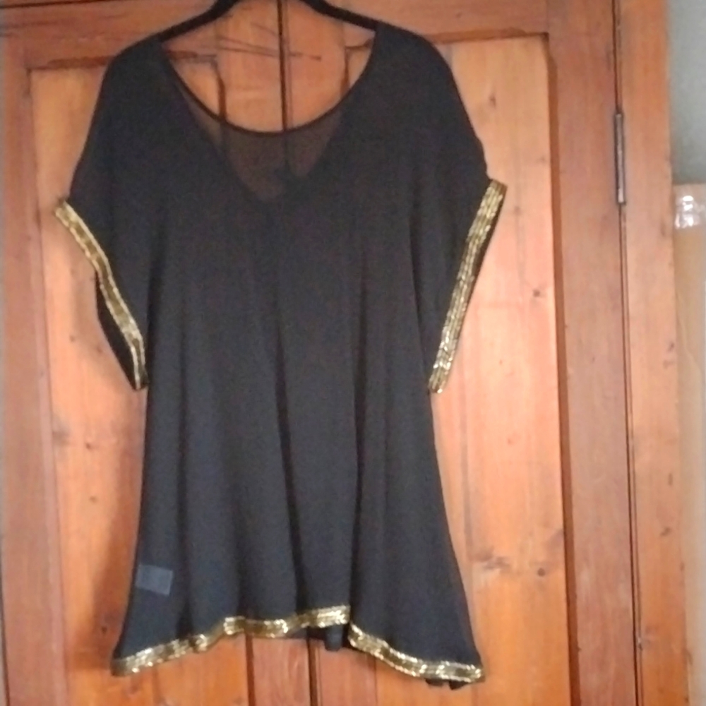 WINTER KATE 100%Vintage Silk Beaded Tunic S NWOT